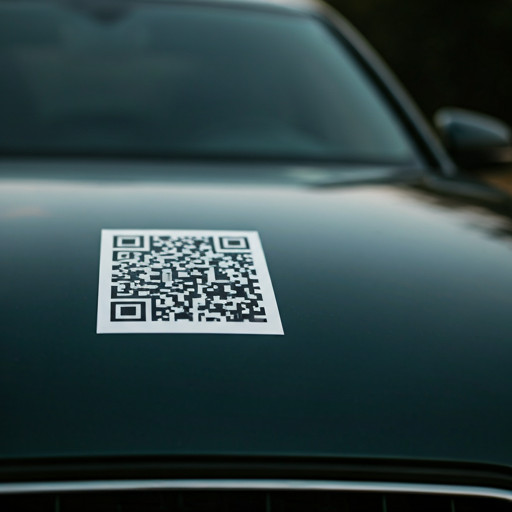 רכב עם קוד QR